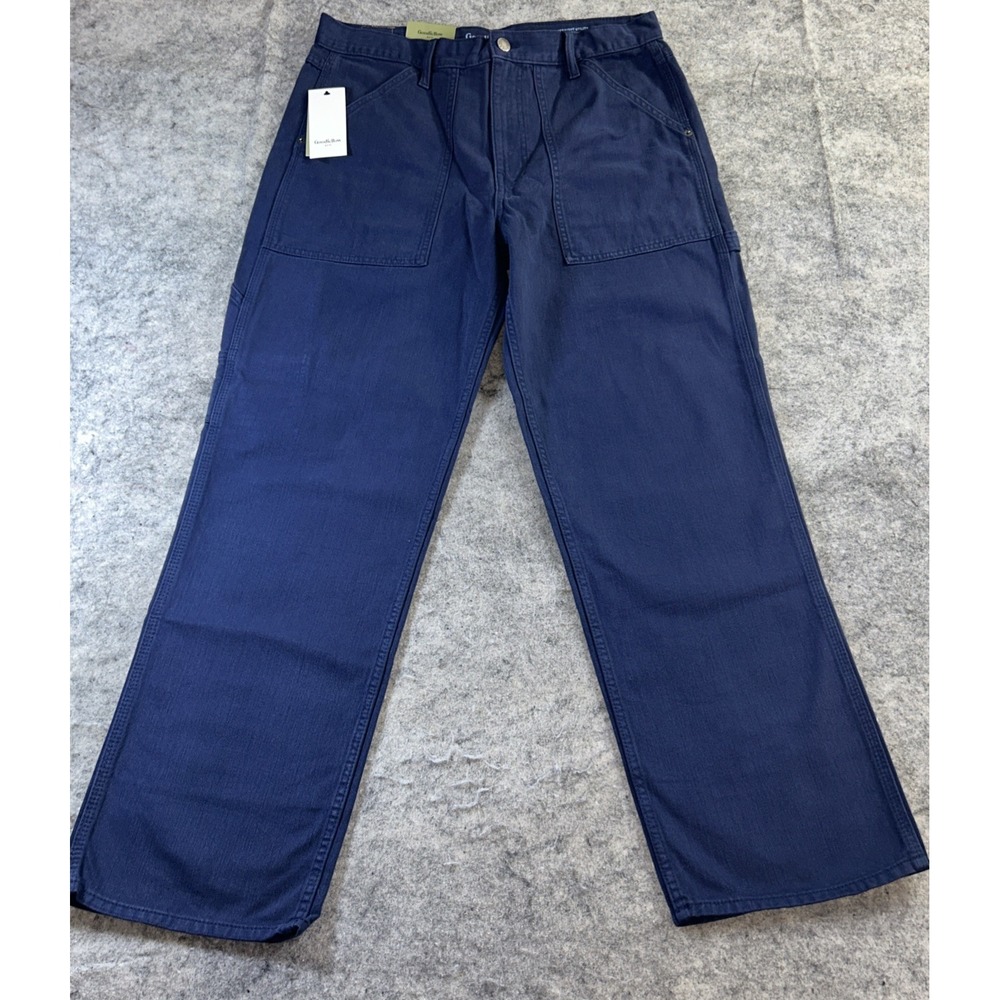 Goodfellow & Co Chino‎ Pants Men's 34X34 Blue Straight Leg Utility Relaxed Fit